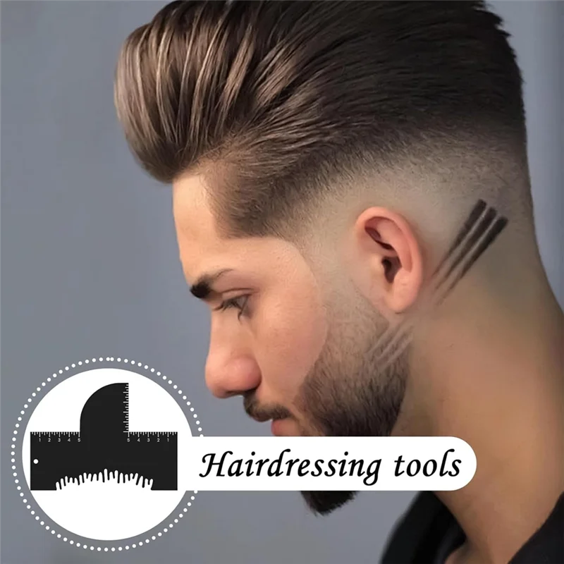 أداة تشكيل خط الشعر A25U للرجال للتقليم والتصفيف للحلاقين دليل تحديد اللحية بطاقة صحية للمرأة