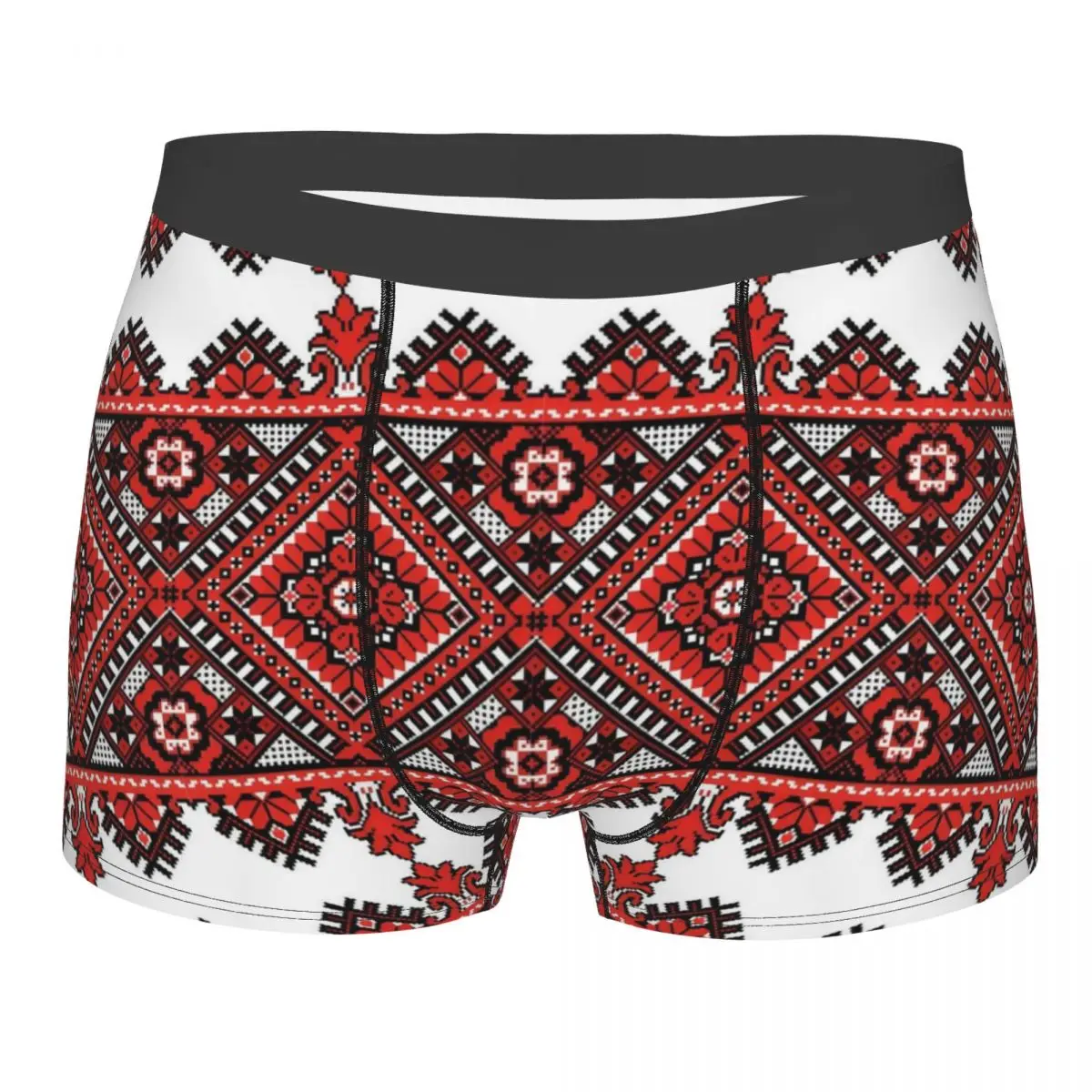 Custom Ukrainian Traditional Embroidery Boxer Shorts For Homme 3D Print Vyshyvanka Underwear Panties Breathable Underpants