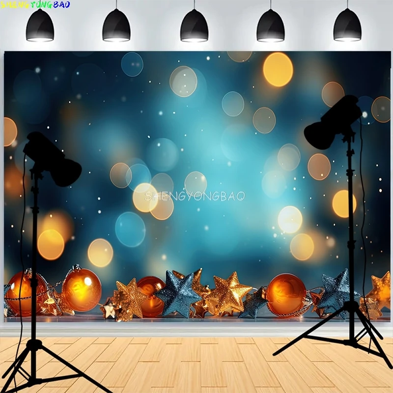 Christmas Tree Gifts Window Photography Backdrop Living Room Snowflake Family Party New Year Holidays Studio Background XH-21