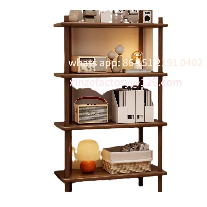 

Customizable Solid Wood Bookshelf Shelf Floor Storage Rack Display Rack Household Rack Living Room Shelf Simple