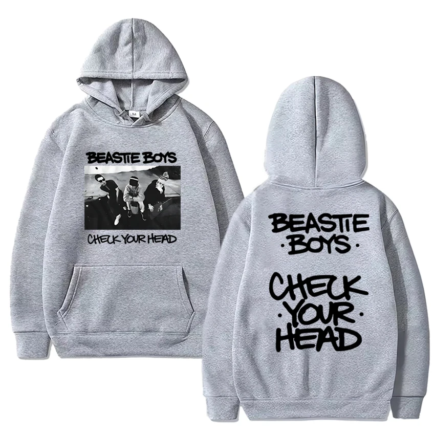 سترة Rock Beastie Boys Check Your Head Album مزدوجة الجوانب مطبوعة بغطاء للرأس للرجال والنساء ملابس الشارع الشهير للجنسين من الصوف