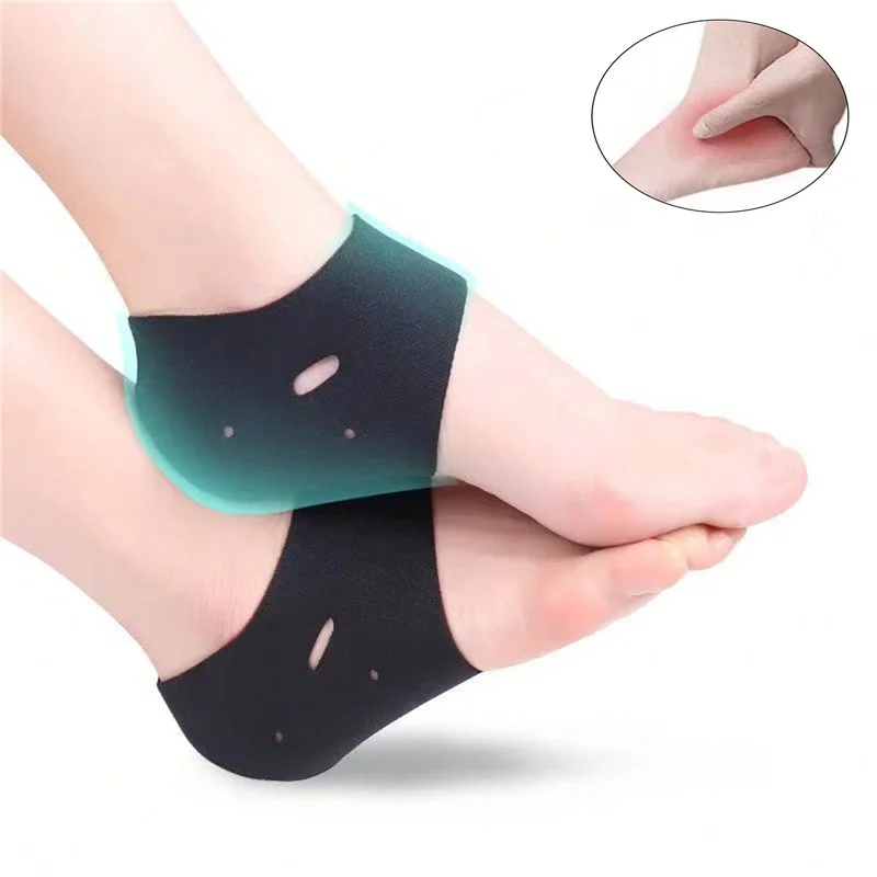 Chaussettes de talon anti-fissure pour fasciite plantaire, grill élastique pour tendinite d'Achille, callosités, collier, pieds fissurés, oto instituts, coussinets de talon