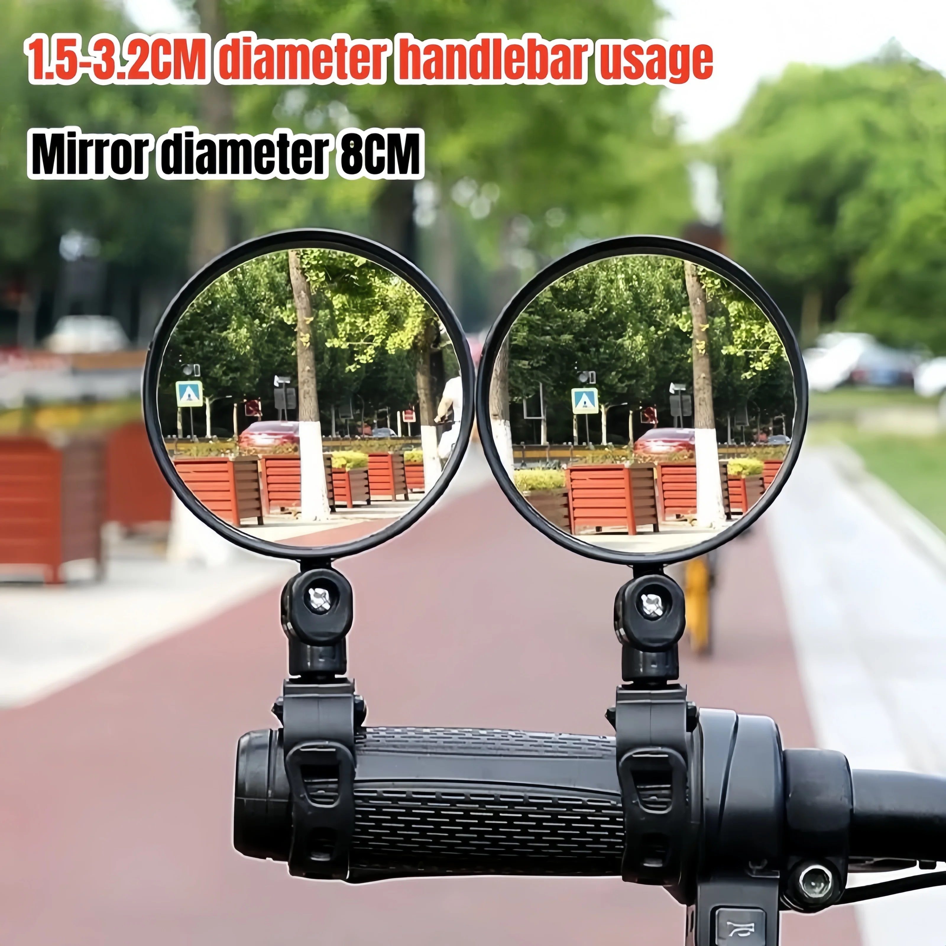 Bicycle Rearview Mirror 360° Convex Mirror Mountain Bike Rearview Mirror Rotatable Safety Side Mirror Bicycle Accessories