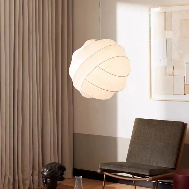 West Elm Cirrus Lampa wisząca Kokonowa lampa wisząca do jadalni Kuchnia Sypialnia Wystrój domu Japoński styl Jedwabna lampa wisząca