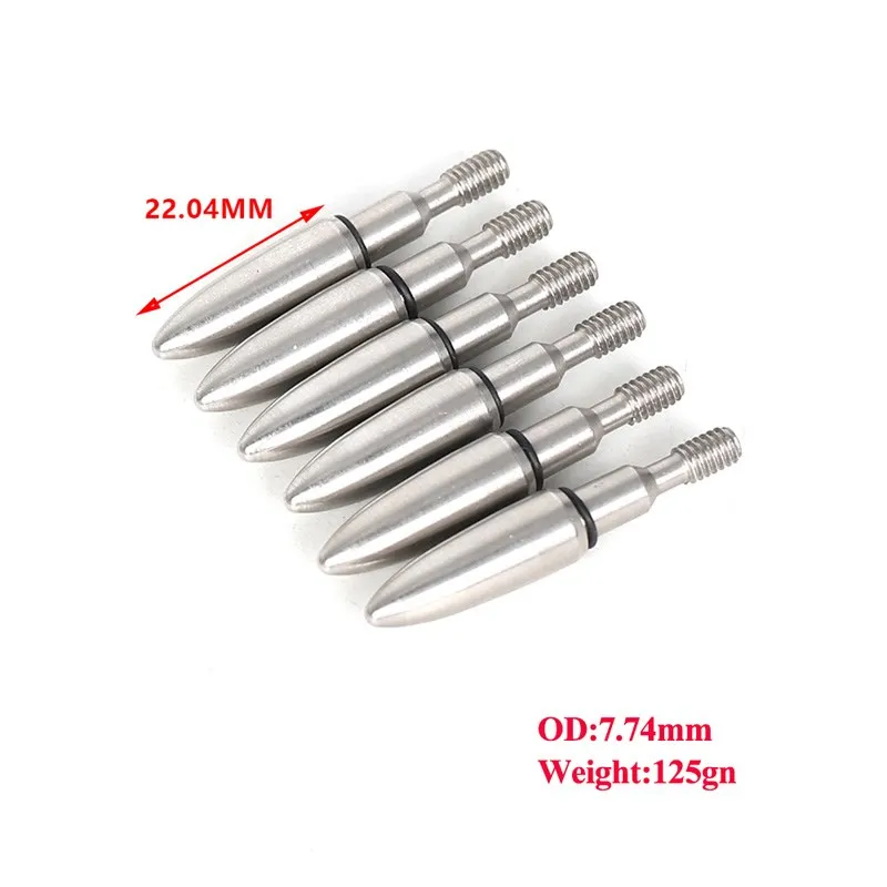 Archery Broadheads Field Points Practice Arrowhead Tips, Sharp Head Round Head, 6PCs, 100 Grain, 125 Grain, 8-32