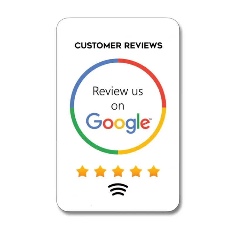 Customized Google Review NFC Card  NFC 215 Back Sticker Increase Your Reviews PVC Material Standard Nfc215 Card