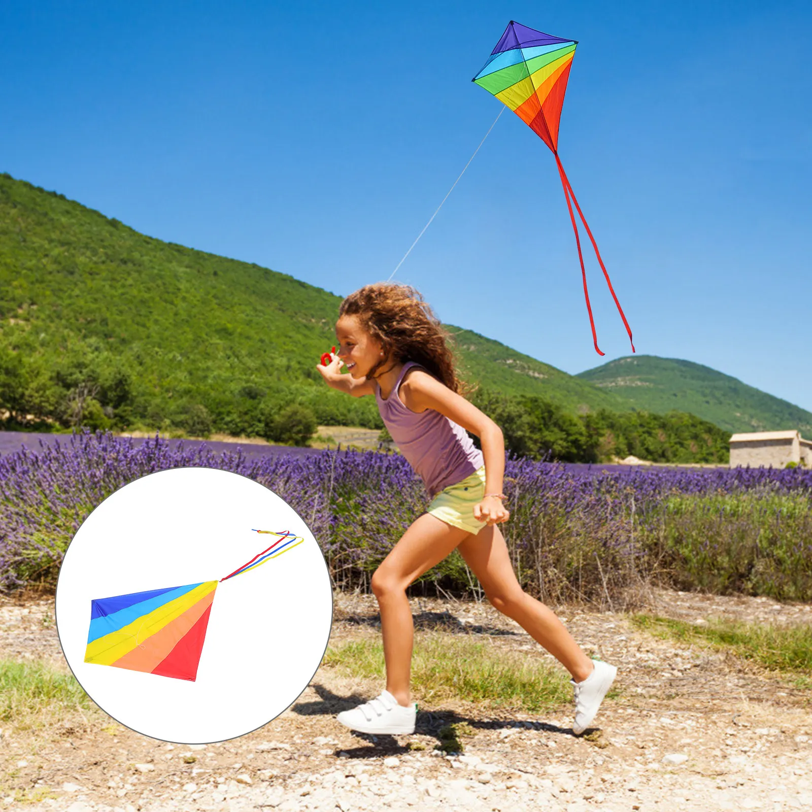 

Colorful Butterfly Rainbow Kite Long Tail Shaped Design Excellent Flying Performance Steady Flight for Kids Adults Outdoor