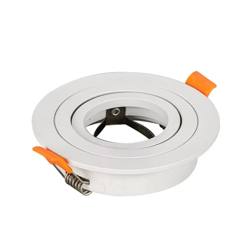 JOYINLED Round White Recessed Downlight Housing, 70mm Cutout Adjustable Die-cast Aluminum Frame for MR16 GU10 Spotlights