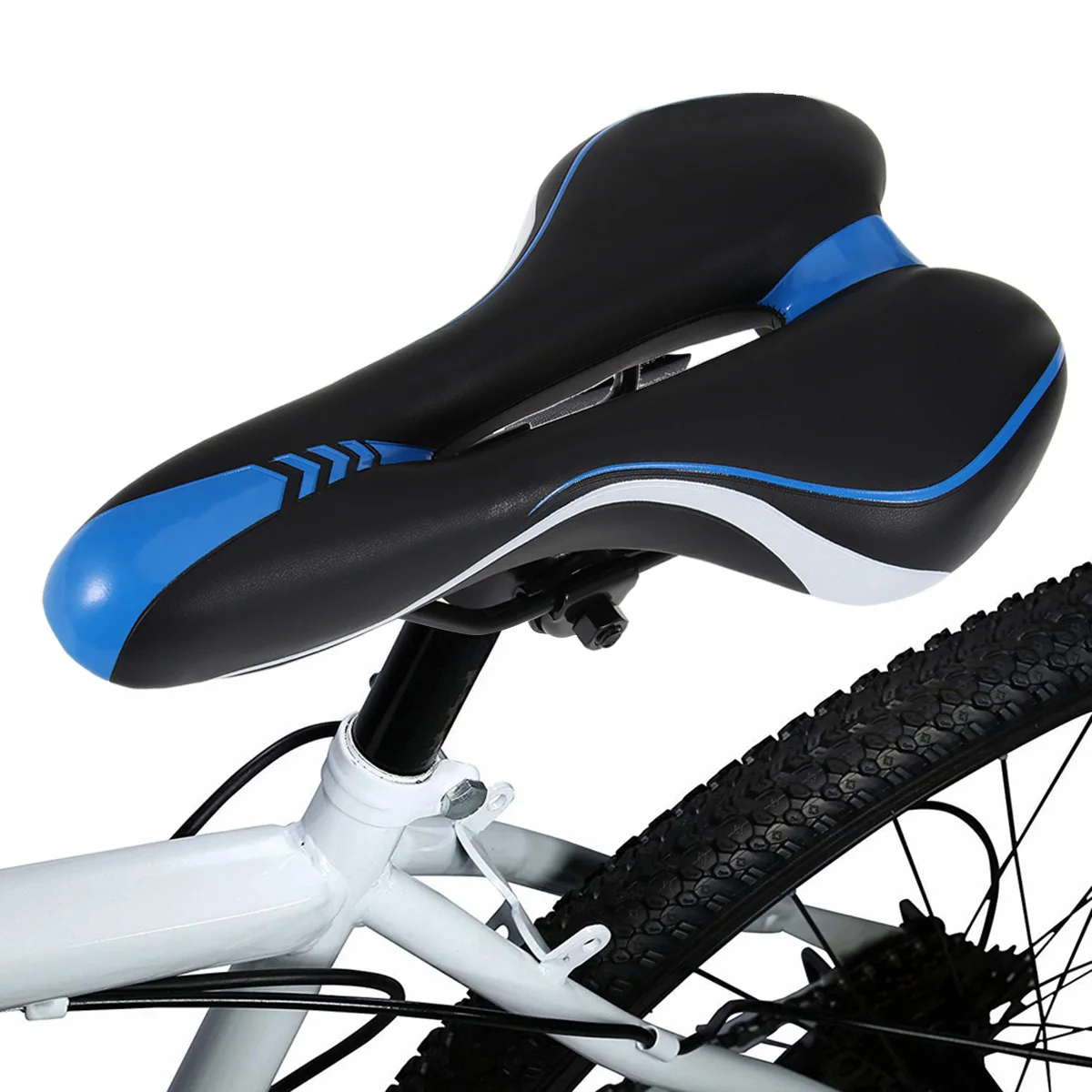 

Breathable Bike Saddle Hollow-Out Cushion Lightweight Shockproof Road Bike Seat Cycling Pad Black Blue Saddle