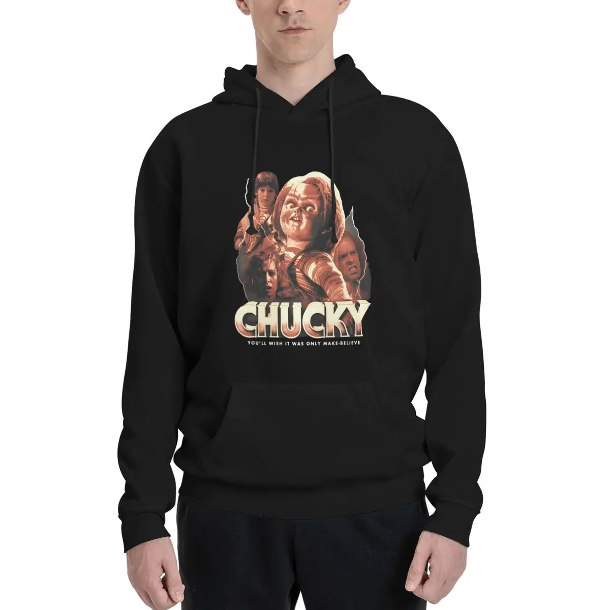 Chucky Streetwear Hoodies Autumn halloween Outerwear Hooded Shirt Man Retro Printed Oversized Pullover Hoodie