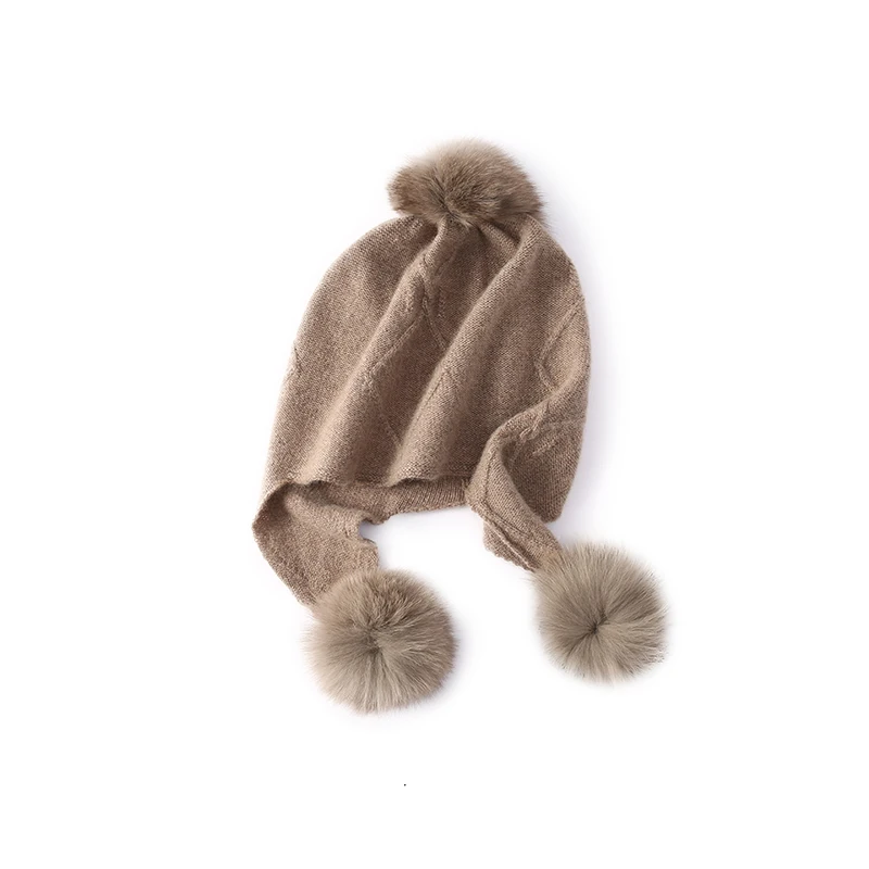 Aliselect Women 100% Cashmere Hat Autumn Winter Knitting Hats Warm Pullover Caps Casual Simple Style Youth Female Cashmere Hats