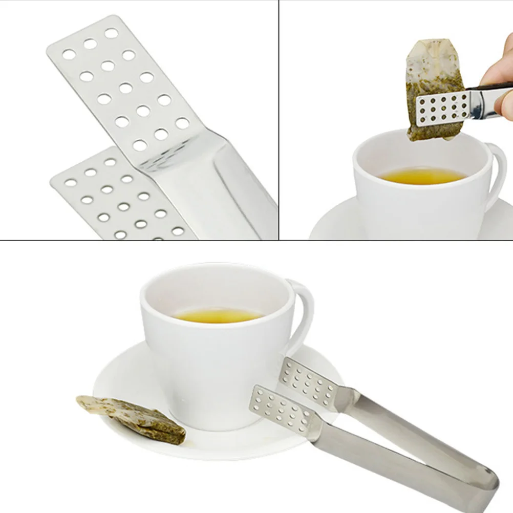 

3Pcs Stainless Steel Tea Bag Tongs Heat Resistant Pierced Ends Extract Every Drop for All Types of Tea