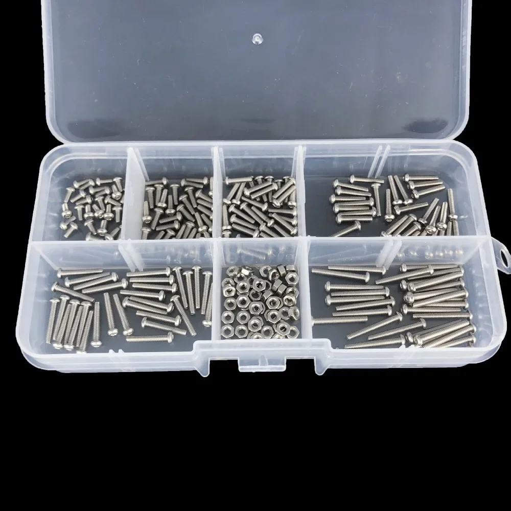 230個入り M2 ステンレス鋼ボルト 六角ナット付きネジ詰め合わせキット メトリックマシンネジとナット 家具・自動車修理用