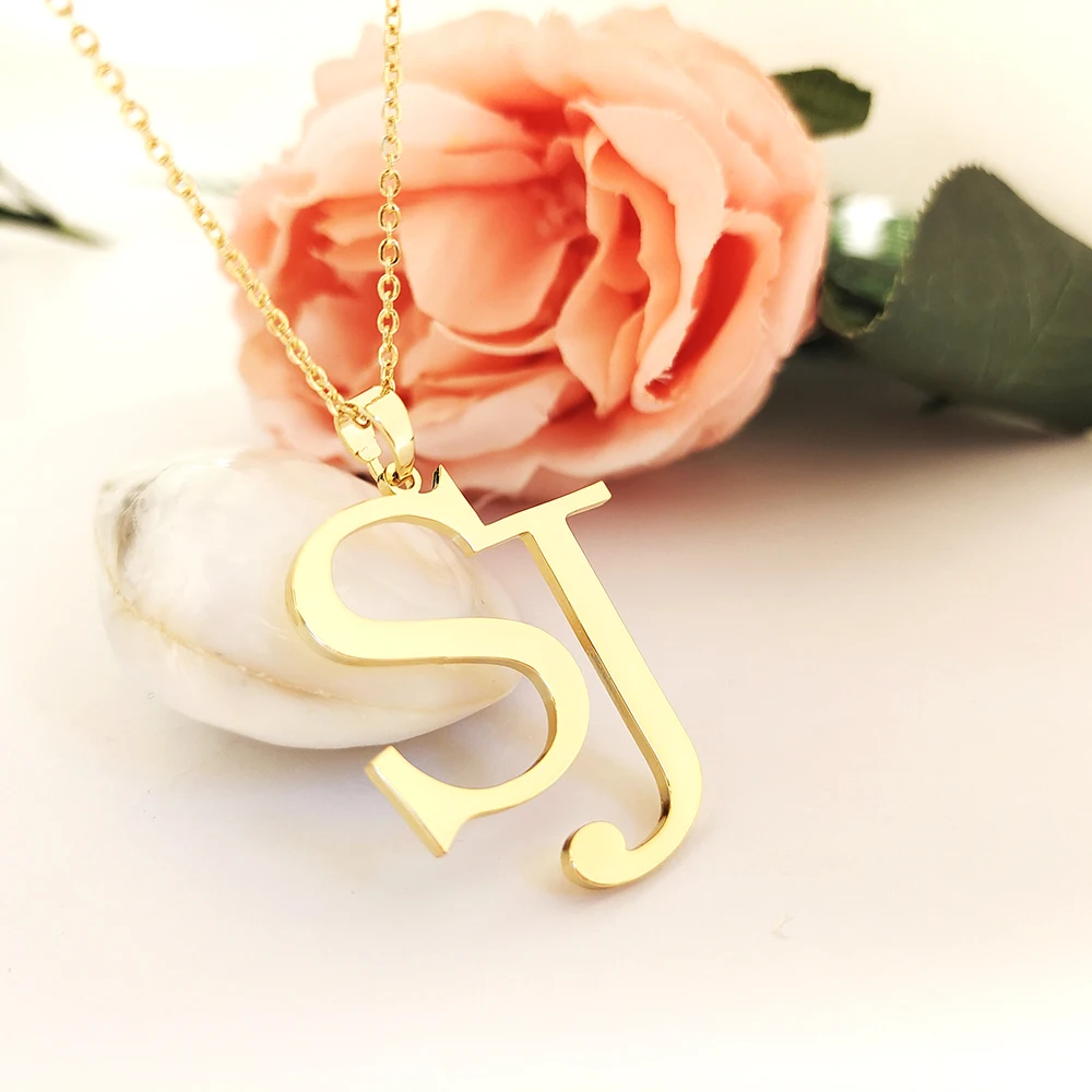 

DODOAI Custom Letter Couple Necklace ,Stainless Steel Letter Pendant, Initial custom necklace, Valentine's Day gift