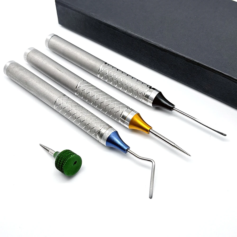 

4Pcs Dental Extraction Flex Titanium Tip Tooth Extraction Flexible Periotome Kit Dentist Lab Material Instruments Tool