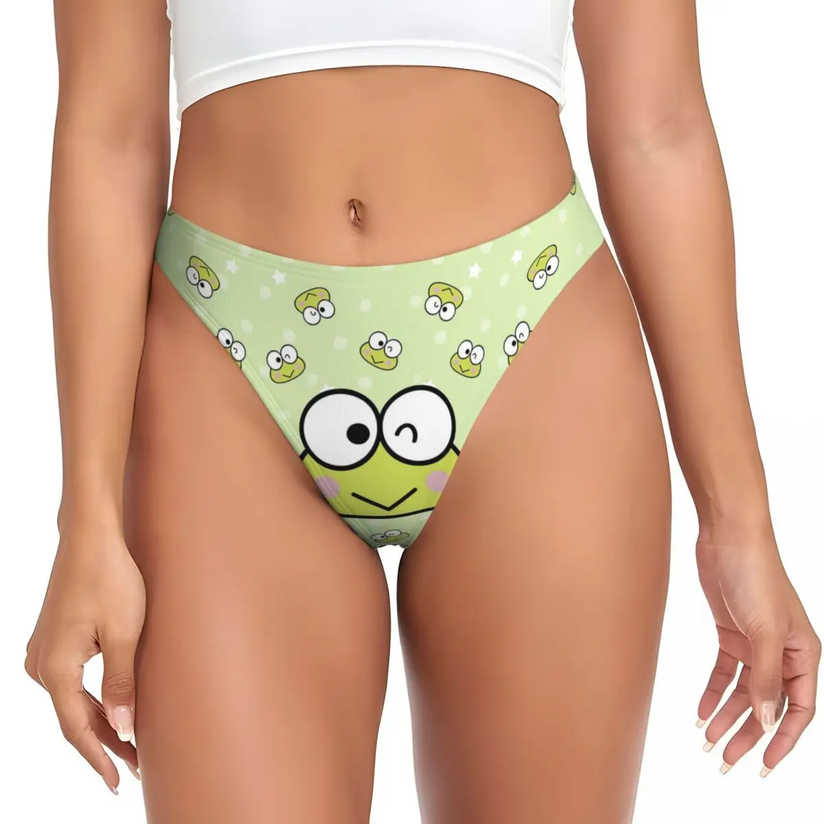 

Custom Womens Kawaii Keroppi G-string Panties Female Comfort Thongs Underwear