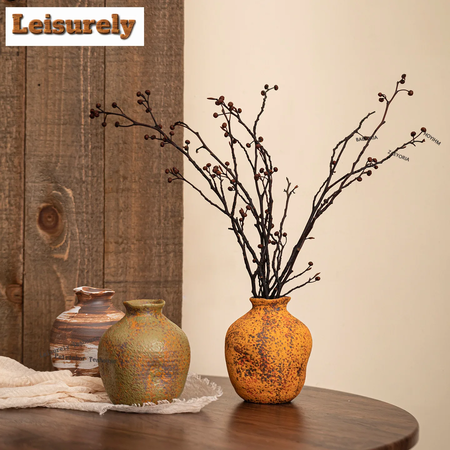 HOYIHM Terracotta Orange Vase Vintage Terrarium Flower Basket Room Decor Plant Pot Household Flowerpot Tea Table Gift Ornaments