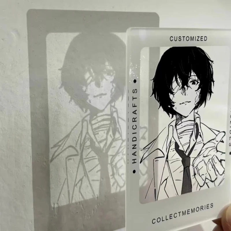

Bungo Stray Dogs Anime Merch Dazai Osamu Acrylic Reversal Film Transparent Card Doujin Line Art Photo Check-in Gift
