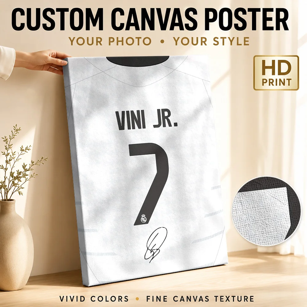 Cameron Carter-Vickers Number 2025/26 Shirt Framed Canvas Print Poster Custom Photo Modern Aesthetic Wall Art for Office Decor