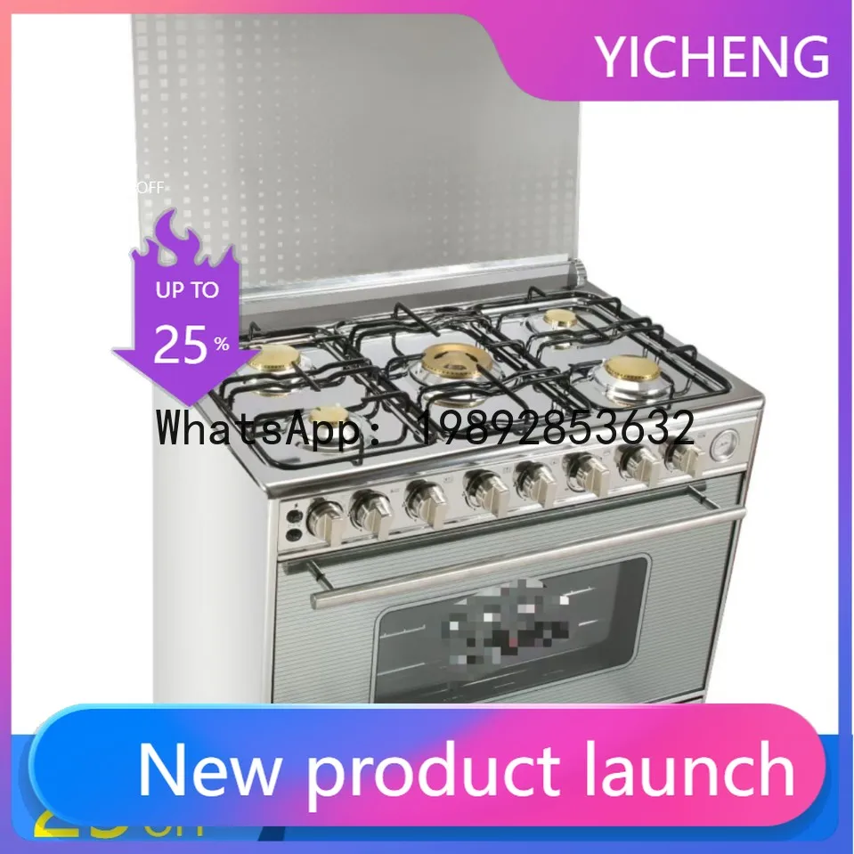 Z2-28  900 Wide Five-Burner Gas Stove with Integrated Oven, Liquefied Gas Household Range, Freestanding Gas Oven