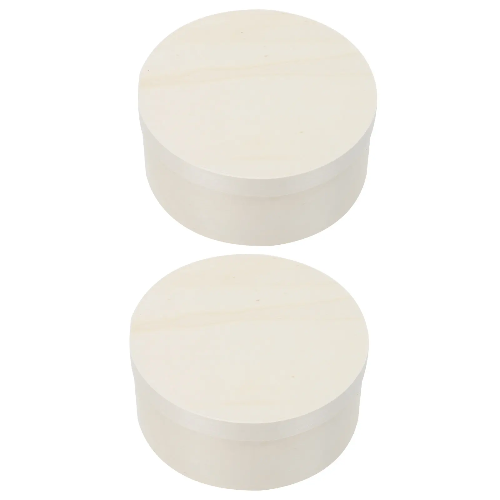 2Pcs Sustainable Wood Cake Storage Box Round Dessert Food Container for Sandwich Cookie Bakery Wedding Birthday Party Eco