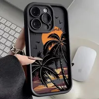 para IPhone, carcasa de silicona protección de cámara costera para modelos 15, 14, 13, 12, 11 Pro Max, X, XR, XS, 7, 8 Plus, SE2