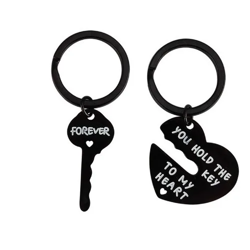 New Hot Sell Stainless Steel Inpirational Mantra Lovers Couple Husband Wife Birthday Keychain Pendant Gift