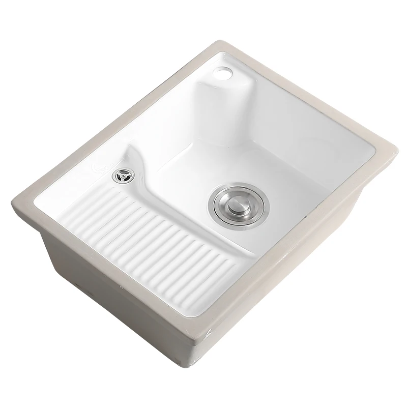 

Embedded ceramic under-counter laundry basin, balcony household washboard