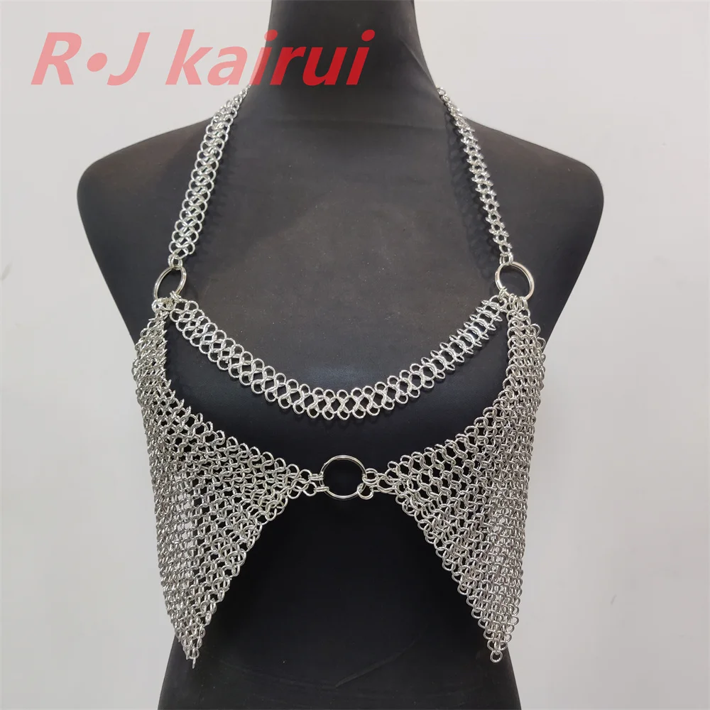 Neue Mode Metall Meerjungfrau Fischschuppen Hals Schulter Ketten Schichten Kettenhemd Drachen Skala Schulter Schmuck 3 Farben – Detail 13