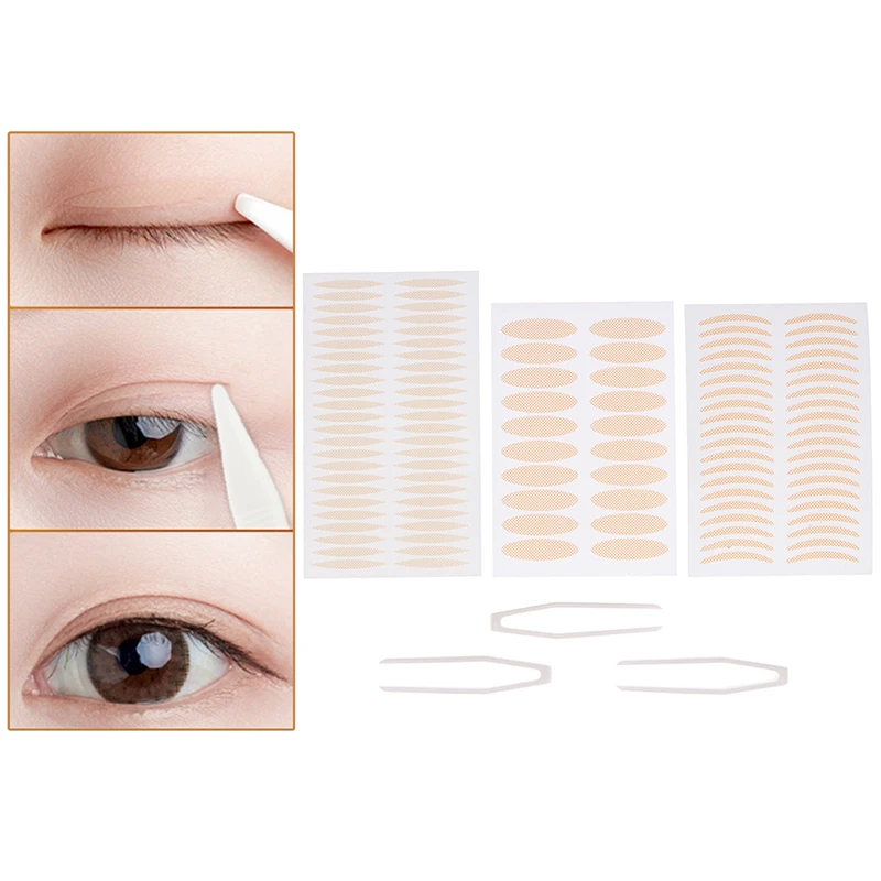 【M】200pcs Invisible Lace Mesh Double Eyelid Lift Strip Tape Adhesive Sticke Tweezer