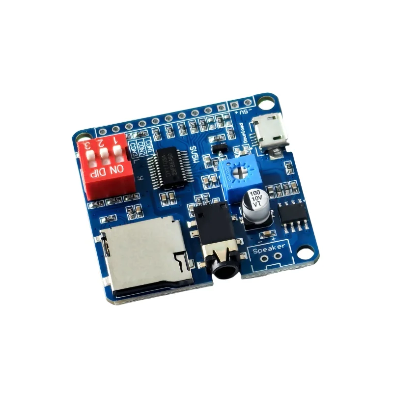 Voice Sound Playback Module Arduino MP3 Player Module UART I/O Trigger Class D Amplifier Board 5W 8M Storage DY-SV8F SD/TF Card