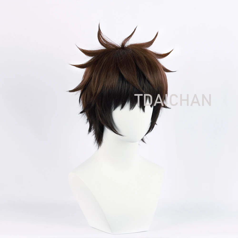 Anime Ao Ashi Ashito Aoi Cosplay Wig Costume Ashito Aoi Black Brown Curly Short Hair Man Woman Heat Resistant Synthetic Wigs