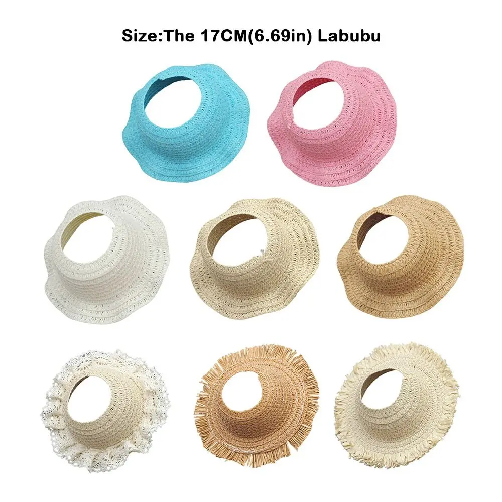 Moda 17cm labubu para labubu chapéu de malha substituição chapéu de pescador artesanal diy boneca roupas boneca