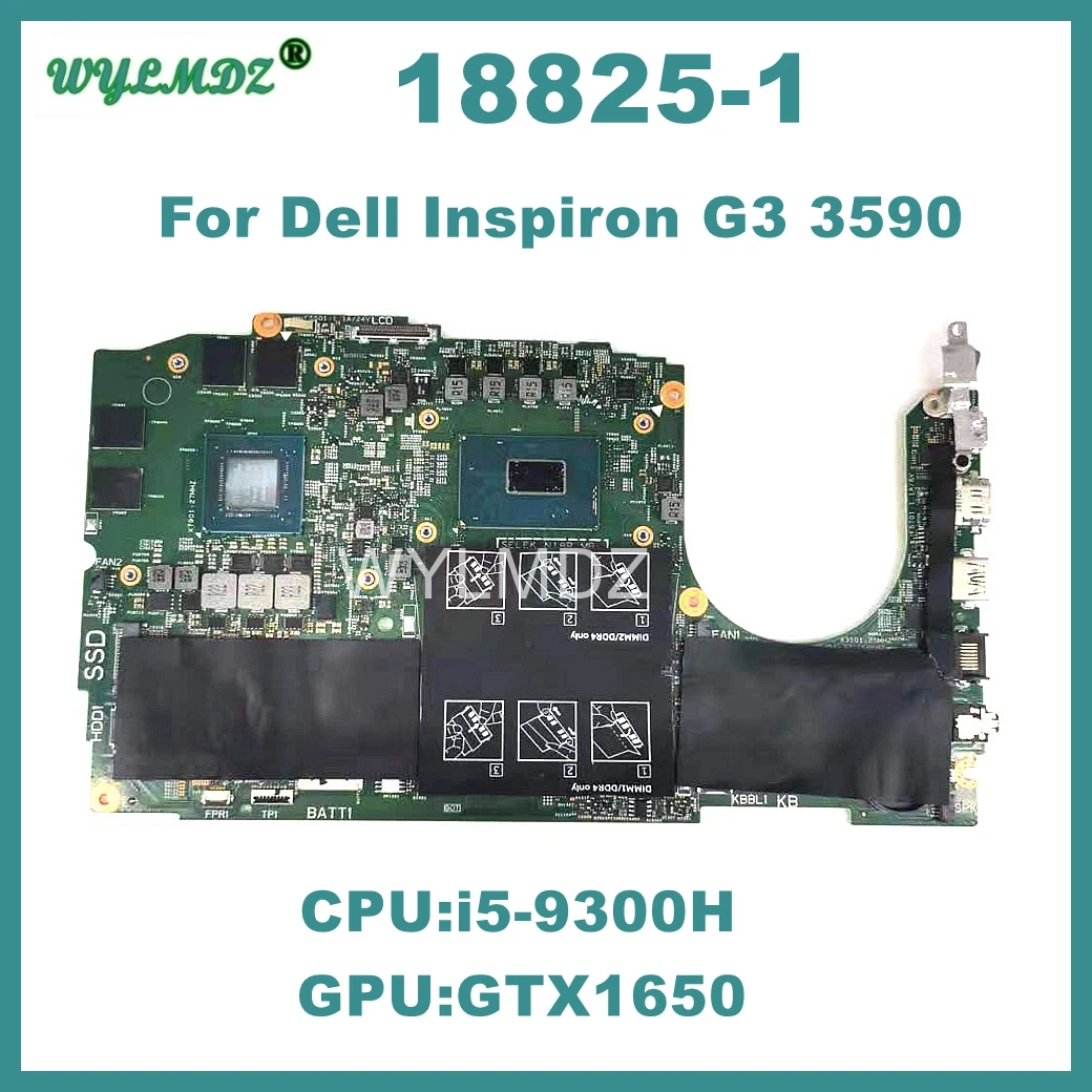 18825-1 Motherboard For Dell Inspiron G3 3590 Laptop I5-9300H CPU GTX1650 GPU Notebook Mainboard 100% Tested OK