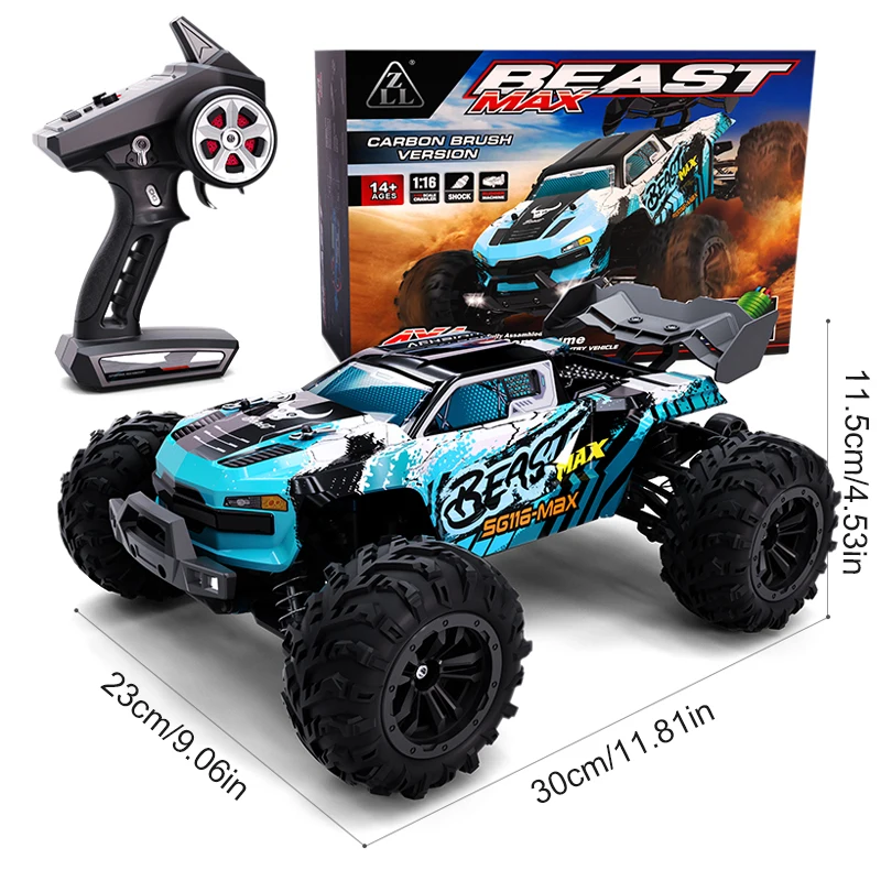 Brand New Remote Control All-Terrain Off-Road Vehicle: Brushless Motor, 4WD, 80KM/H Speed, Equipped with LED Headlights.