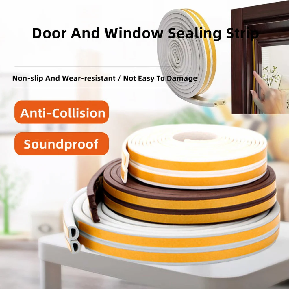 Уплотнительная лента DIPE для дверей и окон, самоклеящаяся Противоударная Резиновая полоса, пенопластовая Звукоизоляционная паста для дверной рамы