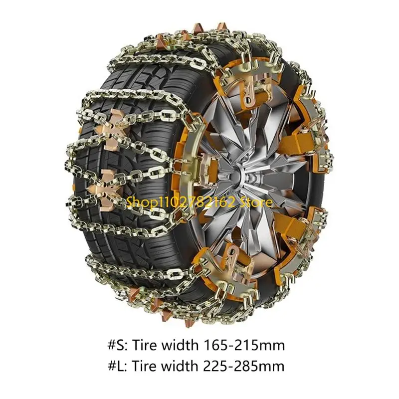 547B 6PCS Heavy Duty Winter Tire Chains Double Structure Enhanced Durability Universal Fit Trucks SUVs