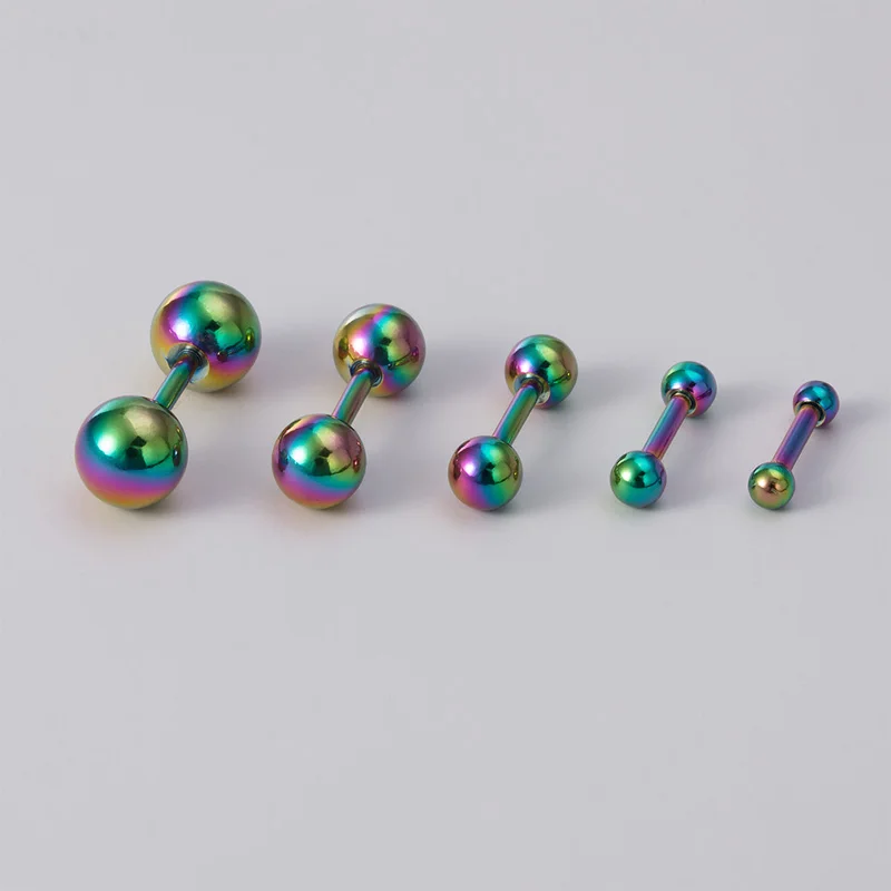 5pcs Cartilage Stud Earring Stainless Steel Bar Helix Screw Ball Tragus Barbell Daith Ear Bone Piercing Nail Body Jewelry 16G