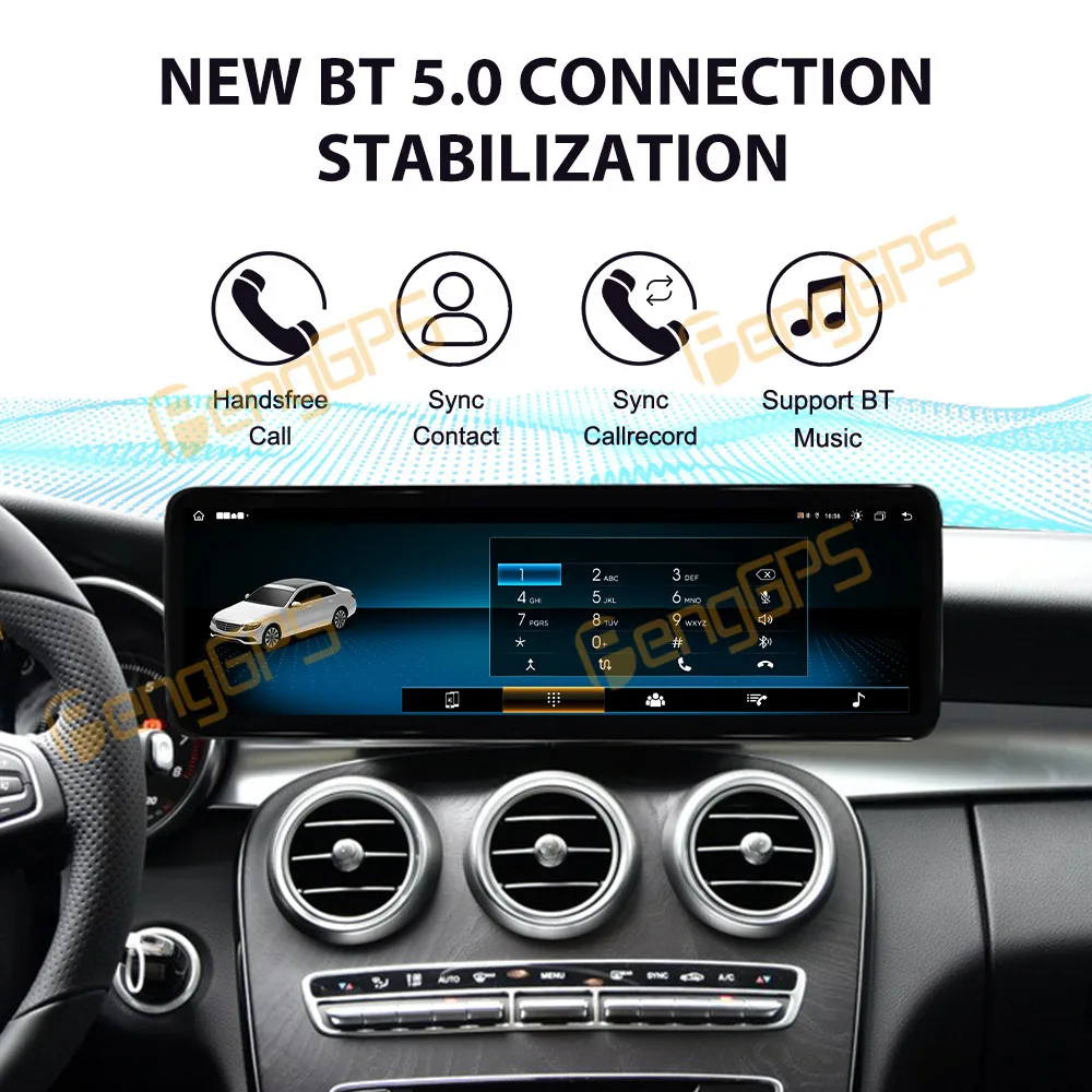 14.9 Inch Android 14 Car Radio CarPlay For Mercedes-Benz C Class V Class X Class GLC 2015-2018 Touch Screen Multimedia Player BT
