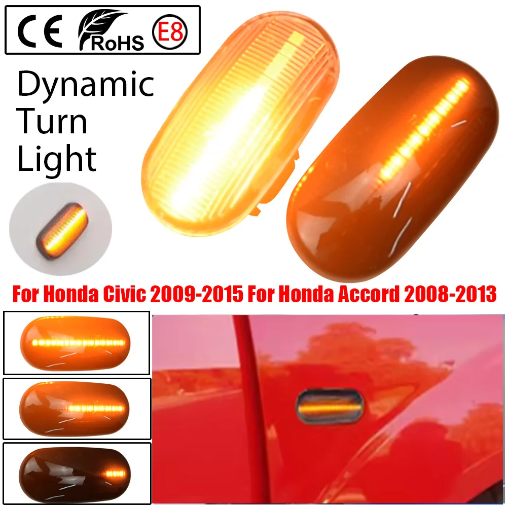 New LED Side Marker Lights Dynamic LED Turn Signal Lights For Honda Civic 2009 2010 2011 2012 2013-2015 Accord 2008-2013