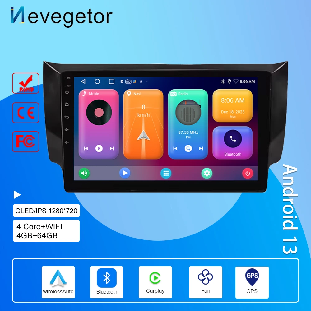 

Car Radio Multimedia Video Player For Nissan Sylphy B17 Sentra 12 2013-2018 Android Auto GPS Navigation Carplay BT No 2din DVD