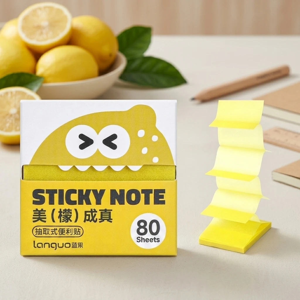 Pull Out Transparent-Pearl Fruit Shaped Sticky-Notes 80 Sheets Pearl-Paper Memo Pads With Strong Adhesive Compact Portable Note