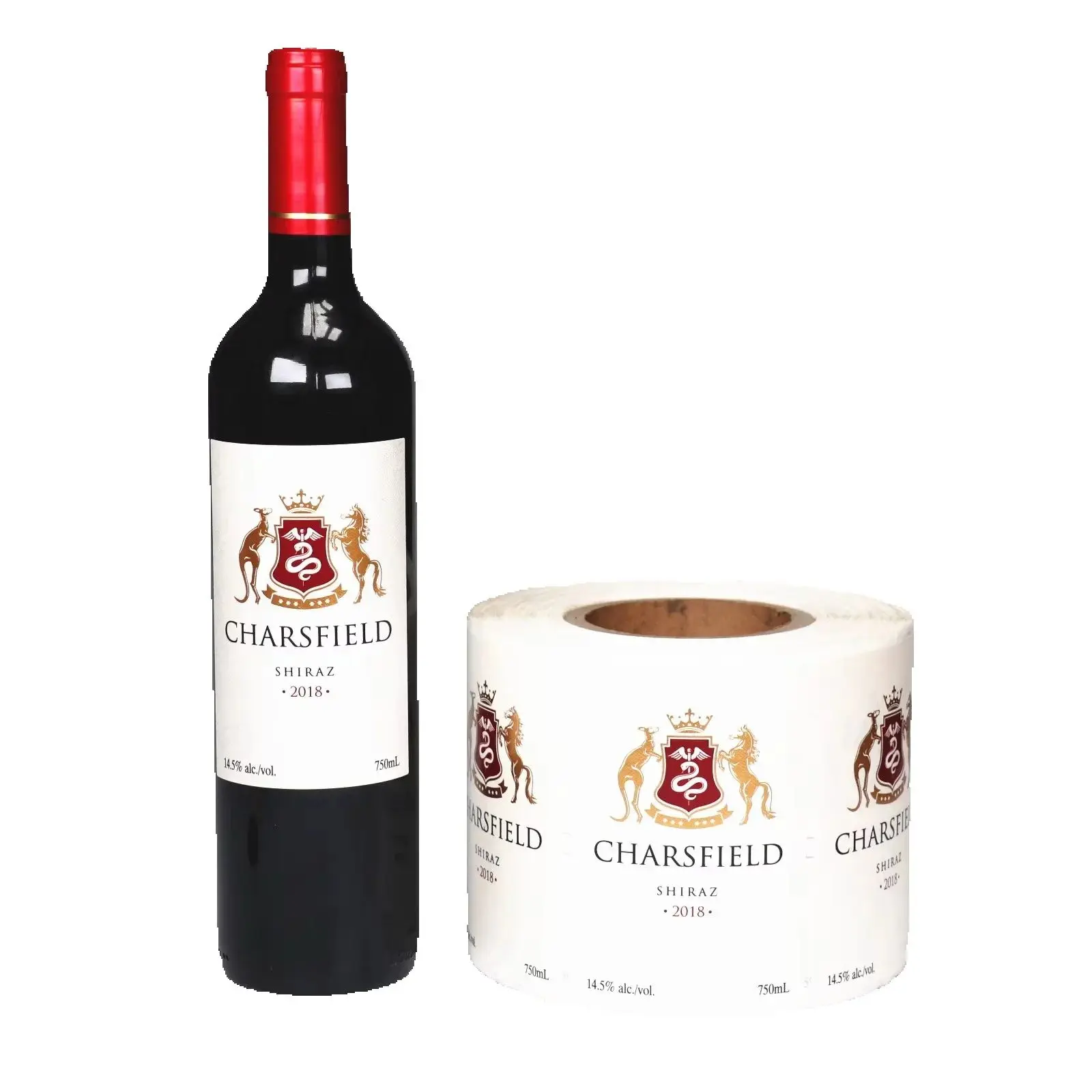 Custom Self-Adhesive Wine Label Sticker｜Waterproof Paper｜Hot Foil Stamping Embossed Finish｜Wine Bottles