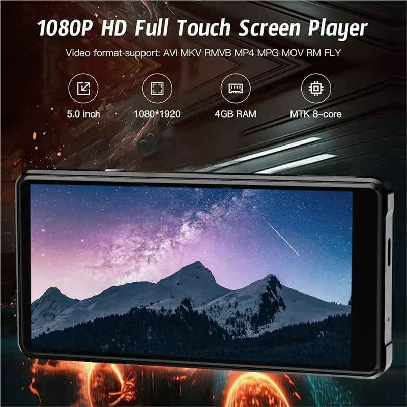 T24C Android 5.0 Inch Touch Screen Media Player 4GB+ 64GB Bluetooth Music Video 16MP Camera Portable APP Download FM Radio