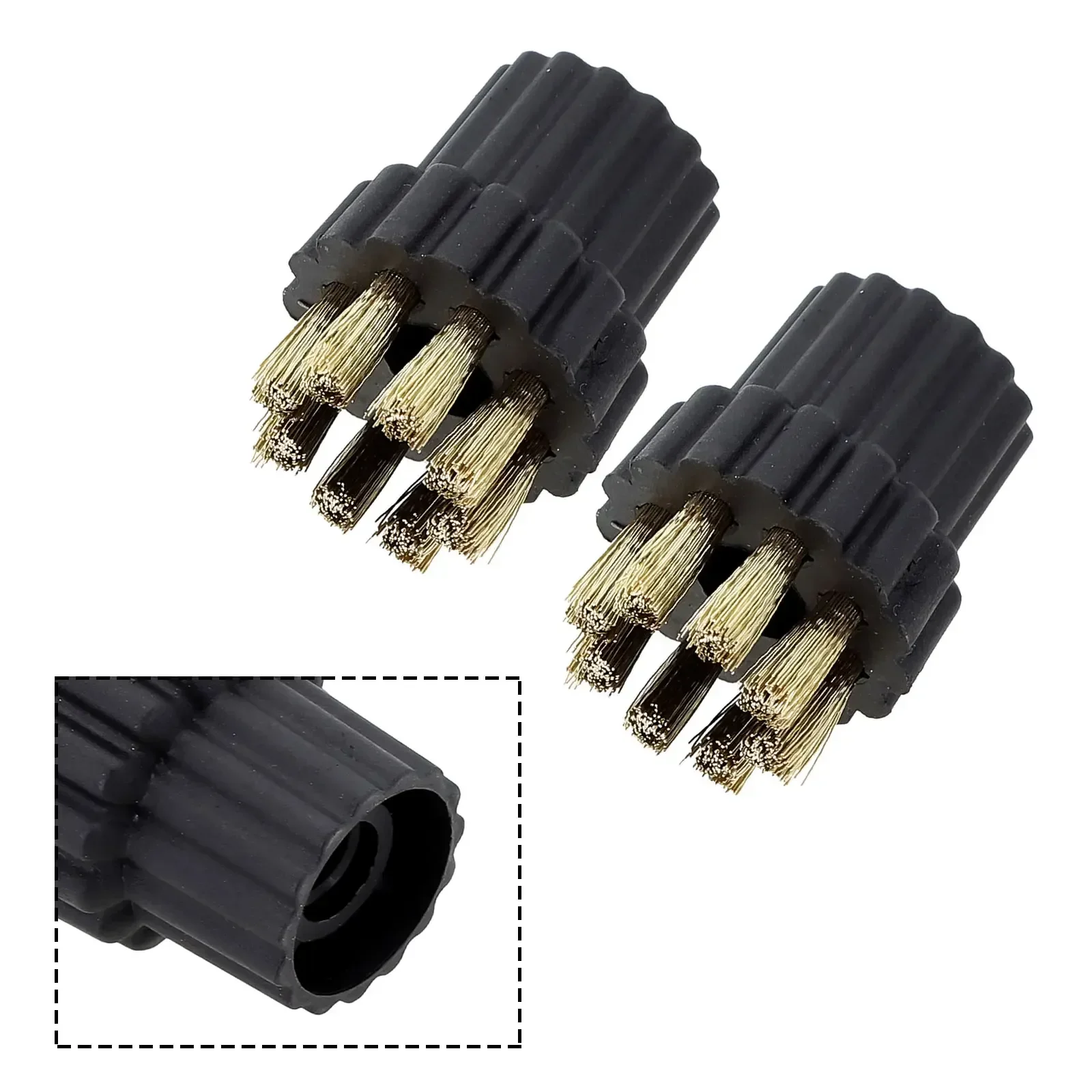 Kepala sikat kuningan, 2 buah kepala uap cocok untuk pel uap pembersih suku cadang Aksesori pengganti pembersih rumah tangga