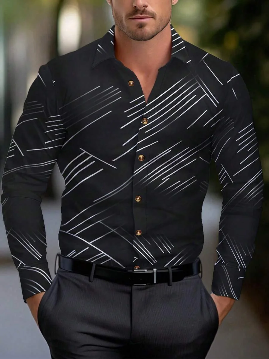 

Men's shirts fashion casual men's soft and comfortable lapel long-sleeved shirt business casual shirt men's plus size shirt