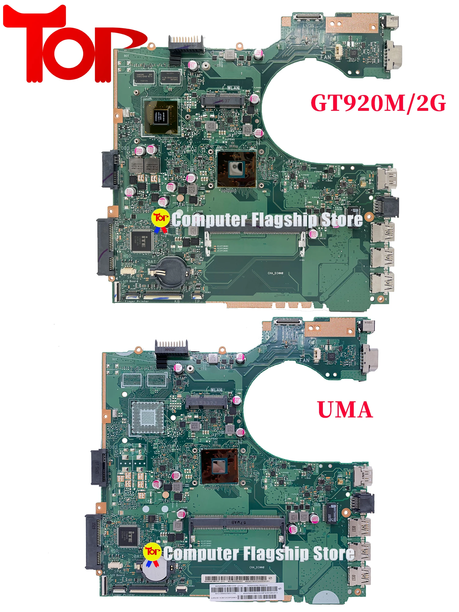 P452SJ Laptop Motherboard For ASUS P452SA P452S Mainboard DDR3L N3050 N3060 N3160 N3700 UMA OR GT920M/V2G 100% Working