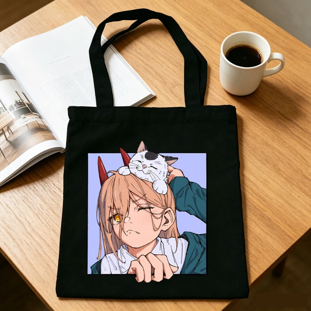 Chainsaw Man tote bag torba na zakupy canvas  grocery shopper sac cabas femme