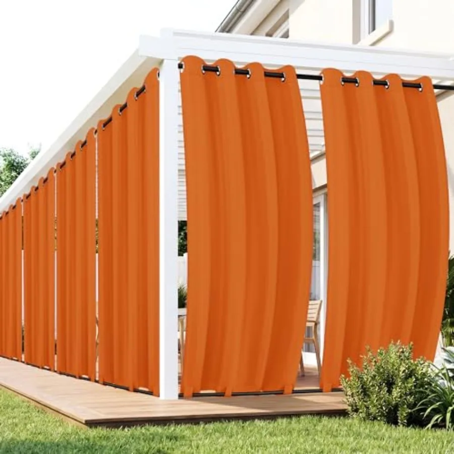 

Outdoor Curtains for Patio Waterproof 6 Panels - Windproof, Privacy, Weatherproof Outside Drapes for Gazebo Pergola Porch, Grom