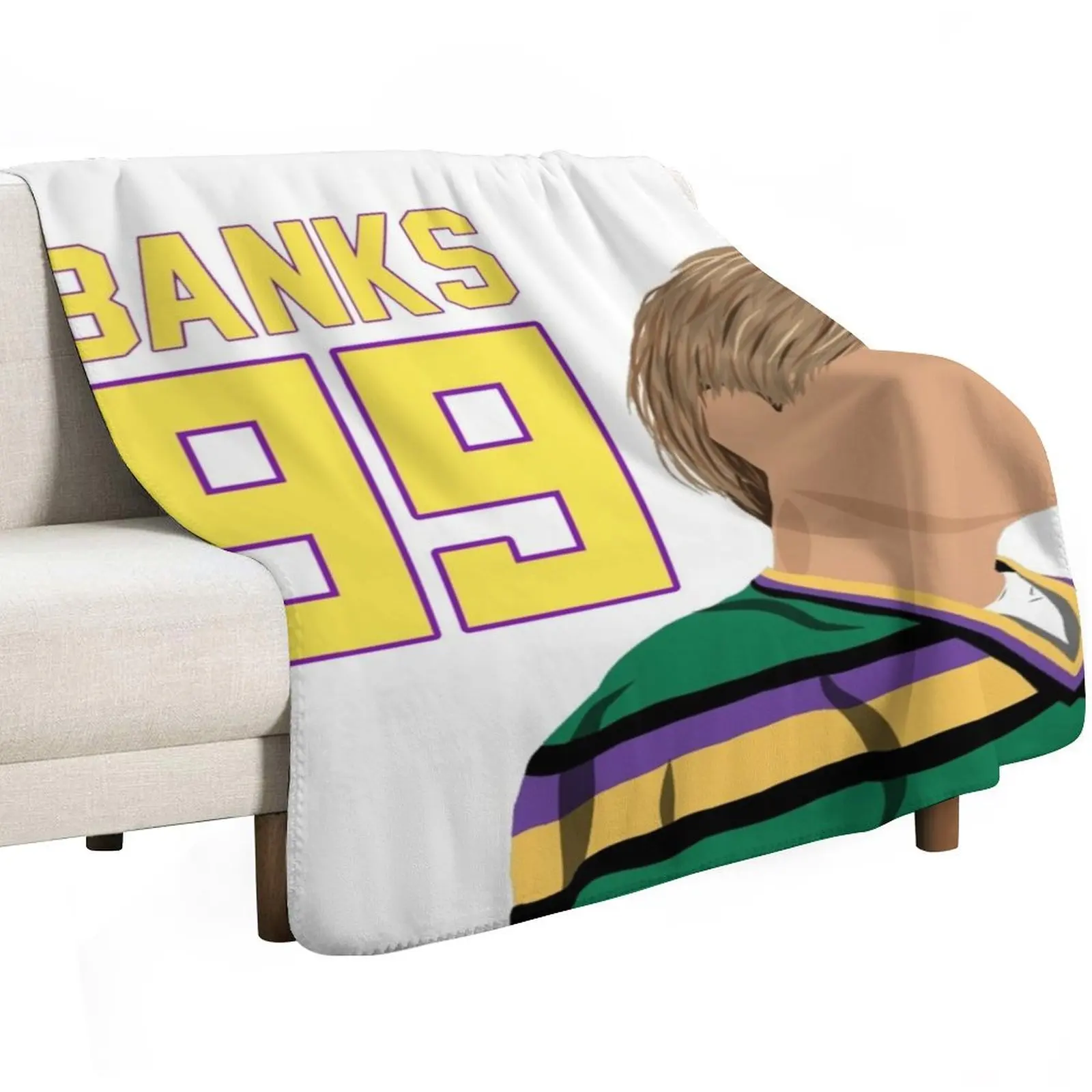 Adam Banks Throw Blanket Plaid Personalized Gift Cute Plaid anime Camping christmas decoration Blankets